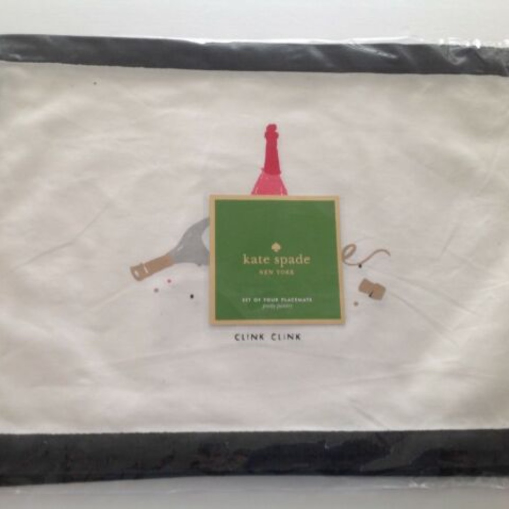3pcs Kate Spade "Clink Clink" NWT Placemats